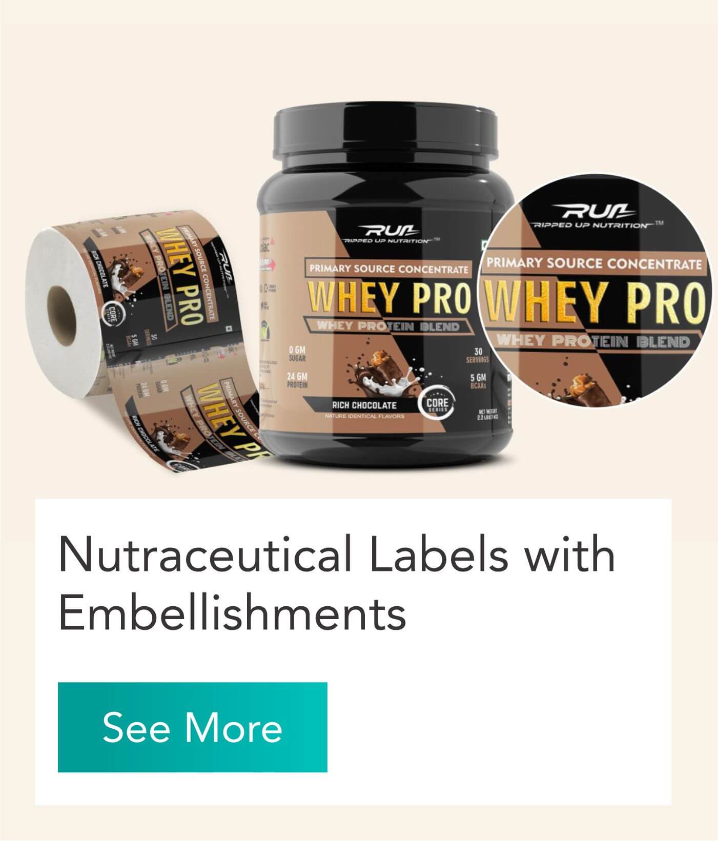 Nutraceutical Labels with  Embellishments
