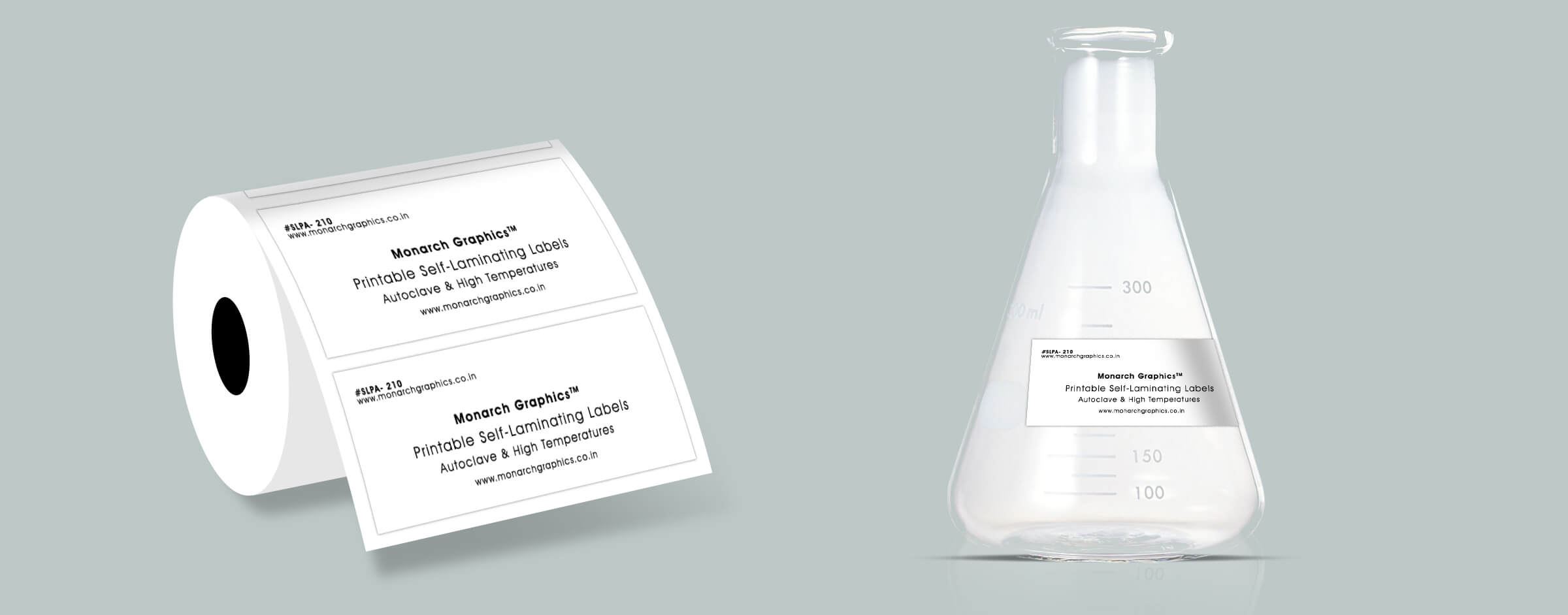 Packaging solutions with printed labels for laboratory usage.